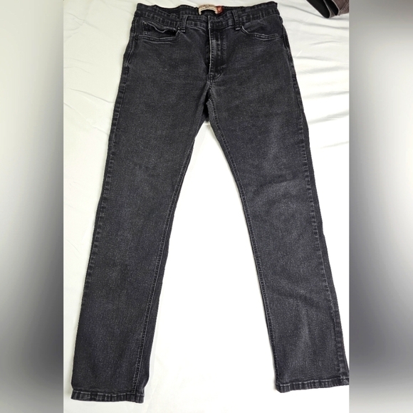 Hudson & Barrow Mens 36×32 Slim Stretch Black Distressed Jeans - Picture 1 of 12